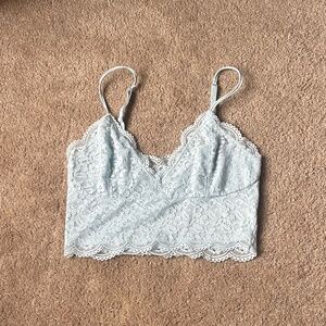 SO light blue lace bralette/layer top